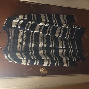 Lane Bryant, cardigan, knit, navy and white striped, size 22/24